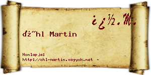 Öhl Martin névjegykártya
